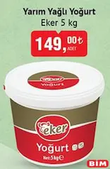 EKER YARIM YAĞLI YOĞURT 5 KG EKER YARIM YAĞLI YOĞURT 5 KG